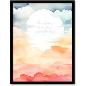 Artery8 True Love is Born from Understanding Buddhist Mindfulness Quote Watercolour Sun Through Clouds Buddha Meditation Enlightenment Vihara Artwork Framed Wall Art Print 18X24 Inch Artery8 True Love is Born from Understanding Buddhist Mindfulness Quote Watercolour Sun Through Clouds Buddha Meditation Enlightenment Vihara Artwork Framed Wall Art Print 18X24 Inch
