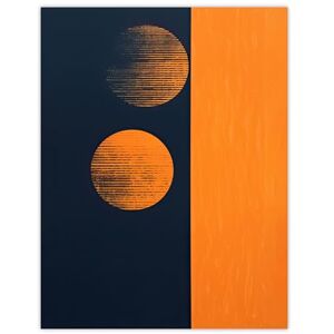 Artery8 Midnight Blue And Pumpkin Minimalist Abstract Risograph Screenprint Full Moon Phases Large Wall Art Poster Print Thick Paper 18X24 Inch Artery8 Midnight Blue And Pumpkin Minimalist Abstract Risograph Screenprint Full Moon Phases Large Wall Art Poster Print Thick Paper 18X24 Inch