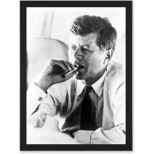 Artery8 JFK John F Kennedy Smoking Cigar US President Picture A4 Artwork Framed Wall Art Print Artery8 JFK John F Kennedy Smoking Cigar US President Picture A4 Artwork Framed Wall Art Print
