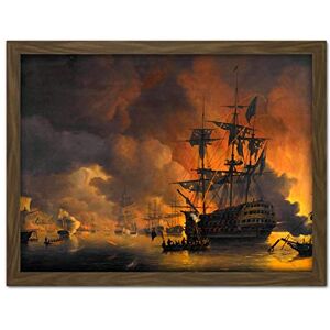 Artery8 Baur Fire Ships Algiers Attack Anglo Dutch Painting Artwork Framed Wall Art Print 18X24 Inch Artery8 Baur Fire Ships Algiers Attack Anglo Dutch Painting Artwork Framed Wall Art Print 18X24 Inch