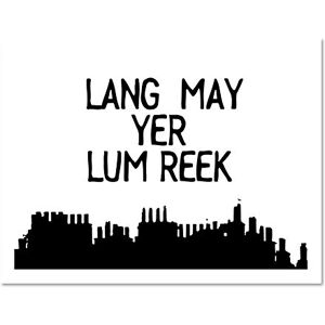 Wee Blue Coo Lang May Yer Lum Reek Chimney Scotland Smoke Saying Scottish Large Framed Art Print Poster Wall Decor 18x24 inch Wee Blue Coo Lang May Yer Lum Reek Chimney Scotland Smoke Saying Scottish Large Framed Art Print Poster Wall Decor 18x24 inch