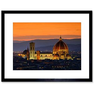 Wee Blue Coo Photo Dom Nacht Florence Cathedral Sunset Framed Wall Art Print Wee Blue Coo Photo Dom Nacht Florence Cathedral Sunset Framed Wall Art Print