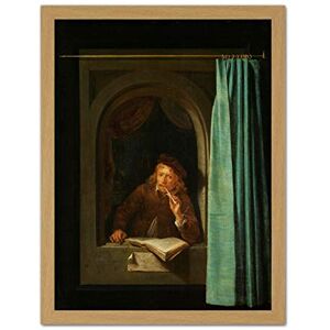 Artery8 Gerard Dou Man Smoking A Pipe Painting Artwork Framed Wall Art Print 18X24 Inch Artery8 Gerard Dou Man Smoking A Pipe Painting Artwork Framed Wall Art Print 18X24 Inch