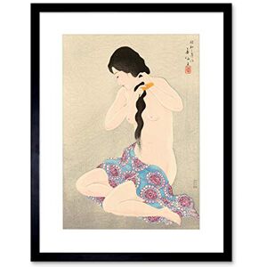 Wee Blue Coo Cultural Japan Geisha Comb Natori Shunsen Framed Wall Art Print Wee Blue Coo Cultural Japan Geisha Comb Natori Shunsen Framed Wall Art Print