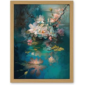 Artery8 Low Hanging Cherry Blossom Branch in River Stream Modern Watercolour Painting Artwork Framed Wall Art Print 18X24 Inch Artery8 Low Hanging Cherry Blossom Branch in River Stream Modern Watercolour Painting Artwork Framed Wall Art Print 18X24 Inch