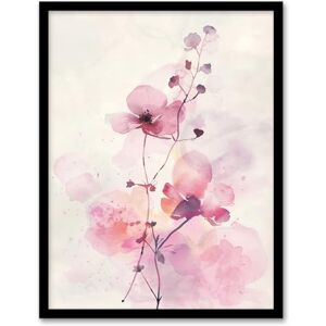Artery8 Purple Geranium Flower Pastel Modern Watercolour Living Room Artwork Framed Wall Art Print A4 Artery8 Purple Geranium Flower Pastel Modern Watercolour Living Room Artwork Framed Wall Art Print A4