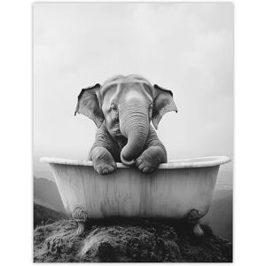 Artery8 Cute Baby Elephant In Bathtub Black White Surreal Bathroom Toilet Large Wall Art Poster Print Thick Paper 18X24 Inch Artery8 Cute Baby Elephant In Bathtub Black White Surreal Bathroom Toilet Large Wall Art Poster Print Thick Paper 18X24 Inch