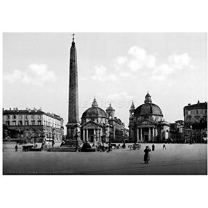 Wee Blue Coo Piazza Del Popolo Rome Italy 1895 Old BW Photo Picture Wall Art Print Wee Blue Coo Piazza Del Popolo Rome Italy 1895 Old BW Photo Picture Wall Art Print