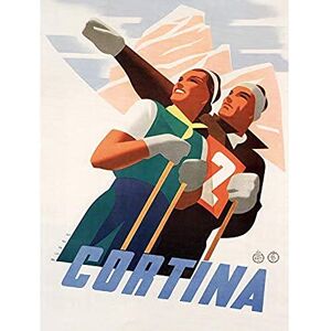 Wee Blue Coo Travel Sport Winter Skiing Cortina Italy Alpine Vintage Advert Large Art Print Poster Wall Decor 18x24 inch Wee Blue Coo Travel Sport Winter Skiing Cortina Italy Alpine Vintage Advert Large Art Print Poster Wall Decor 18x24 inch