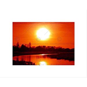 Wee Blue Coo NATURE LANDSCAPE SUNSET RED SKY REFLECT BLACK FRAMED ART PRINT B12X4078 Wee Blue Coo NATURE LANDSCAPE SUNSET RED SKY REFLECT BLACK FRAMED ART PRINT B12X4078