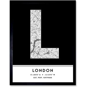 Wee Blue Coo London England United Kingdom City Map Black & White Colour Block Modern Typography Stylish Letter Framed Word Wall Art Print Poster for Home Décor CITYMAP1 Wee Blue Coo London England United Kingdom City Map Black & White Colour Block Modern Typography Stylish Letter Framed Word Wall Art Print Poster for Home Décor CITYMAP1