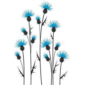 Wee Blue Coo Painting Illustration Abstract Thistle Flower Graphic Wall Art Print Wee Blue Coo Painting Illustration Abstract Thistle Flower Graphic Wall Art Print