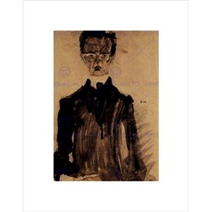 Wee Blue Coo Egon Schiele Self Portrait In A Black Robe Old Master Wall Art Print Wee Blue Coo Egon Schiele Self Portrait In A Black Robe Old Master Wall Art Print