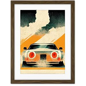 Doppelganger33 LTD Japanese Sports Car Vintage Vector Yellow Silver Black Artwork Framed Wall Art Print 18X24 Inch Doppelganger33 LTD Japanese Sports Car Vintage Vector Yellow Silver Black Artwork Framed Wall Art Print 18X24 Inch