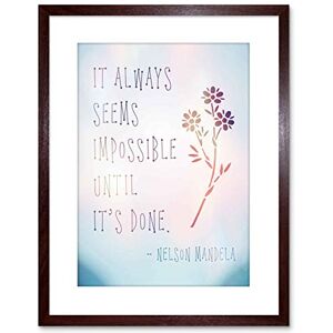 Wee Blue Coo Quote Nelson Mandela Always Impossible Done Framed Wall Art Print Wee Blue Coo Quote Nelson Mandela Always Impossible Done Framed Wall Art Print
