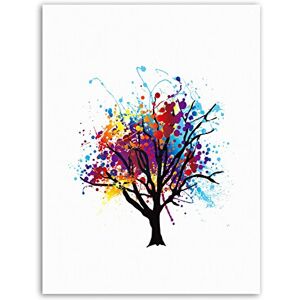 Wee Blue Coo Paint Splat Abstract Tree Rainbow Picture Canvas Art Print Wee Blue Coo Paint Splat Abstract Tree Rainbow Picture Canvas Art Print