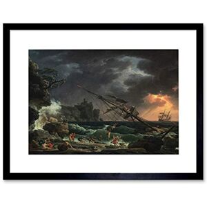 Wee Blue Coo Claude Joseph Vernet French Shipwreck Picture Framed Wall Art Print Wee Blue Coo Claude Joseph Vernet French Shipwreck Picture Framed Wall Art Print