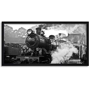 Wee Blue Coo Steam Train Locomotive Long Panel Framed Wall Art Print Wee Blue Coo Steam Train Locomotive Long Panel Framed Wall Art Print