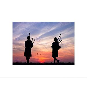 Wee Blue Coo PHOTO MOCK UP SILHOUETTE SUNSET SCOTTISH PIPER FRAMED ART PRINT MOUNT B12X13336 Wee Blue Coo PHOTO MOCK UP SILHOUETTE SUNSET SCOTTISH PIPER FRAMED ART PRINT MOUNT B12X13336