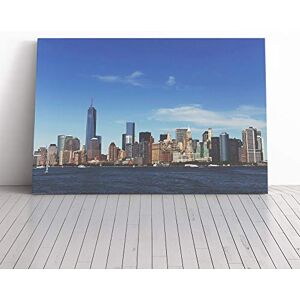 Big Box Art Manhattan New York with Blue Sky Canvas Print Gallery Wrapped 30mm Frame Wall Art 20x14 inches Ready to Hang Modern Picture Living Room Bedroom Lounge Office Big Box Art Manhattan New York with Blue Sky Canvas Print Gallery Wrapped 30mm Frame Wall Art 20x14 inches Ready to Hang Modern Picture Living Room Bedroom Lounge Office