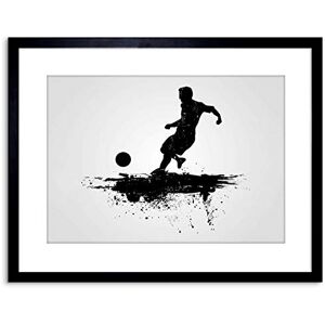 Wee Blue Coo SPORT FOOTBALL SOCCER SILHOUETTE SPLASH BLACK FRAMED PRINT F97X6418 Wee Blue Coo SPORT FOOTBALL SOCCER SILHOUETTE SPLASH BLACK FRAMED PRINT F97X6418