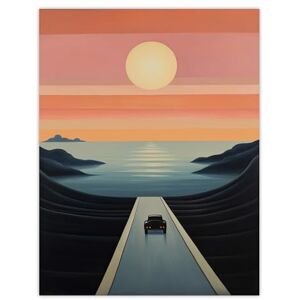 Wee Blue Coo Long Road Home Just Follow the Sun Blue Pink Seascape Oil Painting Extra Large XL Wall Art Poster Print Wee Blue Coo Long Road Home Just Follow the Sun Blue Pink Seascape Oil Painting Extra Large XL Wall Art Poster Print