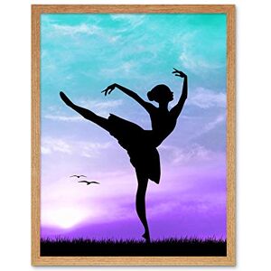 Wee Blue Coo Photo Mock Up Silhouette Sunset Ballet Dancer Art Print Framed Poster Wall Decor 12X16 Inch Wee Blue Coo Photo Mock Up Silhouette Sunset Ballet Dancer Art Print Framed Poster Wall Decor 12X16 Inch