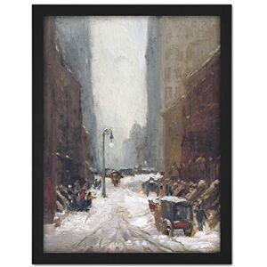 Fine Art Prints Henri Snow In New York City Street Winter Painting Large Framed Art Print Poster Wall Decor 18x24 in Fine Art Prints Henri Snow In New York City Street Winter Painting Large Framed Art Print Poster Wall Decor 18x24 in