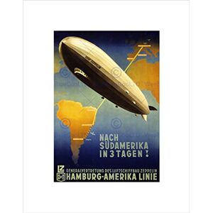 Wee Blue Coo TRAVEL TOURISM AIRSHIP ZEPPELIN GERMANY SOUTH AMERICA FRAMED ART PRINT B12X10580 Wee Blue Coo TRAVEL TOURISM AIRSHIP ZEPPELIN GERMANY SOUTH AMERICA FRAMED ART PRINT B12X10580