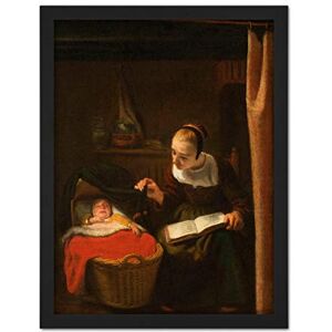 Artery8 Nicolaes Maes Young Woman Cradle Child Painting Artwork Framed Wall Art Print 18X24 Inch Artery8 Nicolaes Maes Young Woman Cradle Child Painting Artwork Framed Wall Art Print 18X24 Inch