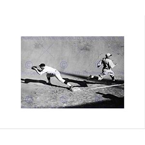 Wee Blue Coo SPORT VINTAGE BASEBALL OUT CATCH BASE RUNNER CLOSE CALL FRAMED PRINT B12X10147 Wee Blue Coo SPORT VINTAGE BASEBALL OUT CATCH BASE RUNNER CLOSE CALL FRAMED PRINT B12X10147