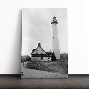 Big Box Art Canvas Print Wall Art Architecture Lighthouse Presque Isle Light Station MI Mounted & Stretched Box Frame Picture Home Decor for Kitchen, Living Room, Bedroom, Multi-Colour, 20x14 Inch Big Box Art Canvas Print Wall Art Architecture Lighthouse Presque Isle Light Station MI Mounted & Stretched Box Frame Picture Home Decor for Kitchen, Living Room, Bedroom, Multi-Colour, 20x14 Inch