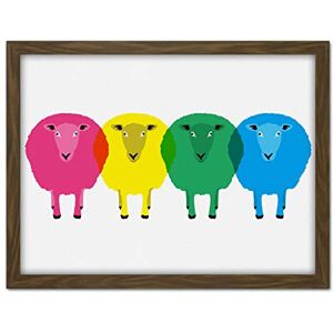 Wee Blue Coo Cute Colourful Cartoon Sheep Artwork Framed Wall Art Print 18X24 Inch Wee Blue Coo Cute Colourful Cartoon Sheep Artwork Framed Wall Art Print 18X24 Inch