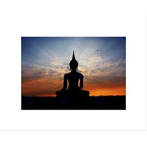 Wee Blue Coo PHOTO COMPOSITION BUDDHA STATUE SUNSET SILHOUETTE FRAMED ART PRINT B12X8270 Wee Blue Coo PHOTO COMPOSITION BUDDHA STATUE SUNSET SILHOUETTE FRAMED ART PRINT B12X8270