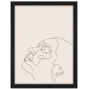 Wee Blue Coo Line Drawing Faces Woman Minimalist Artwork Framed Wall Art Print 18X24 Inch Wee Blue Coo Line Drawing Faces Woman Minimalist Artwork Framed Wall Art Print 18X24 Inch