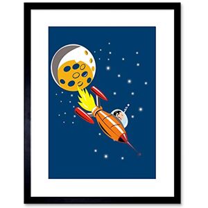 Wee Blue Coo Kids Spaceship Spaceman Moon Planet Space Framed Wall Art Print Wee Blue Coo Kids Spaceship Spaceman Moon Planet Space Framed Wall Art Print