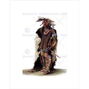 Wee Blue Coo Painting Study Native American Bodmer Sioux Warrior Wall Art Print Wee Blue Coo Painting Study Native American Bodmer Sioux Warrior Wall Art Print