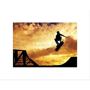 Wee Blue Coo Photo Composition Silhouette Skateboarder Sunset Wall Art Print Wee Blue Coo Photo Composition Silhouette Skateboarder Sunset Wall Art Print