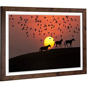 Big Box Art Framed Print of Birds and Horses Sunset Design Wall Art Picture Home Decor for Kitchen, Living, Dining Room, Bedroom, Hallway, Office, Walnut, A2 / 24.5x18 Inch / 62x45cm Big Box Art Framed Print of Birds and Horses Sunset Design Wall Art Picture Home Decor for Kitchen, Living, Dining Room, Bedroom, Hallway, Office, Walnut, A2 / 24.5x18 Inch / 62x45cm