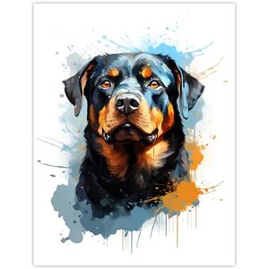 Artery8 Rottweiler Lovers Gift Watercolour Pet Portrait Painting Artwork Extra Large XL Wall Art Poster Print Artery8 Rottweiler Lovers Gift Watercolour Pet Portrait Painting Artwork Extra Large XL Wall Art Poster Print