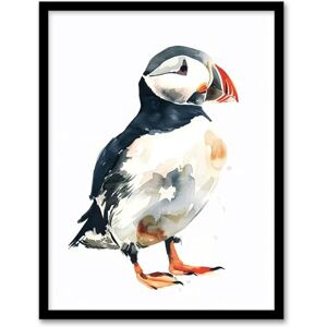 Artery8 Single Cute Puffin Bird Watercolour Portrait Living Room Artwork Framed Wall Art Print A4 Artery8 Single Cute Puffin Bird Watercolour Portrait Living Room Artwork Framed Wall Art Print A4