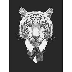 Wee Blue Coo Bow Tie Tiger Drawing Unframed Art Print Poster Wall Decor 12x16 inch Wee Blue Coo Bow Tie Tiger Drawing Unframed Art Print Poster Wall Decor 12x16 inch