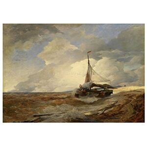 Wee Blue Coo Painting Seascape Maritime Achenbach Fishing Boat Wall Art Print Wee Blue Coo Painting Seascape Maritime Achenbach Fishing Boat Wall Art Print