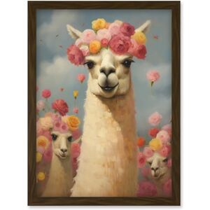 Artery8 The Llama Wedding Rose Bloom Flower Headdress Fun Artwork Kids Bedroom Artwork Framed Wall Art Print A4 Artery8 The Llama Wedding Rose Bloom Flower Headdress Fun Artwork Kids Bedroom Artwork Framed Wall Art Print A4