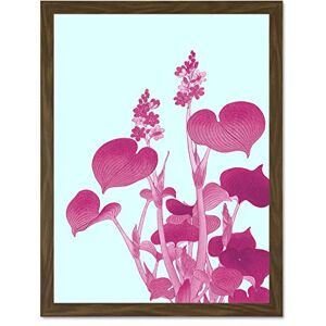 Wee Blue Coo Ohara Koson Blooming Hosta Large Brown Framed Art Print Wall Poster 18x24 inch Wee Blue Coo Ohara Koson Blooming Hosta Large Brown Framed Art Print Wall Poster 18x24 inch