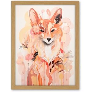 Artery8 Floral Fox Spirit Animal Boho Calm Pastel Colour Artwork Orange Pink Abstract Woodland Creature Flowers Artwork Framed Wall Art Print 18X24 Inch Artery8 Floral Fox Spirit Animal Boho Calm Pastel Colour Artwork Orange Pink Abstract Woodland Creature Flowers Artwork Framed Wall Art Print 18X24 Inch