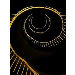 Artery8 Gold Effect Yellow Black Spiral Stair Arhitecture Unframed Wall Art Print Poster Home Decor Premium Artery8 Gold Effect Yellow Black Spiral Stair Arhitecture Unframed Wall Art Print Poster Home Decor Premium