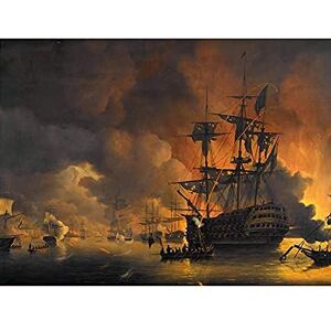 Artery8 Baur Fire Ships Algiers Attack Anglo Dutch Painting Unframed Wall Art Print Poster Home Decor Premium Artery8 Baur Fire Ships Algiers Attack Anglo Dutch Painting Unframed Wall Art Print Poster Home Decor Premium