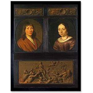 Artery8 Van Slingelandt Portraits Man And A Woman Painting Art Print Framed Poster Wall Decor 12x16 inch Artery8 Van Slingelandt Portraits Man And A Woman Painting Art Print Framed Poster Wall Decor 12x16 inch