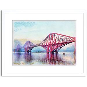Wee Blue Coo Painting Landmark Forth Bridge Edinburgh Scotland Framed Wall Art Print Wee Blue Coo Painting Landmark Forth Bridge Edinburgh Scotland Framed Wall Art Print
